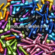 Pernos y tornillos de titanio anodizados DIN Gr5 de alta calidad para bicicleta